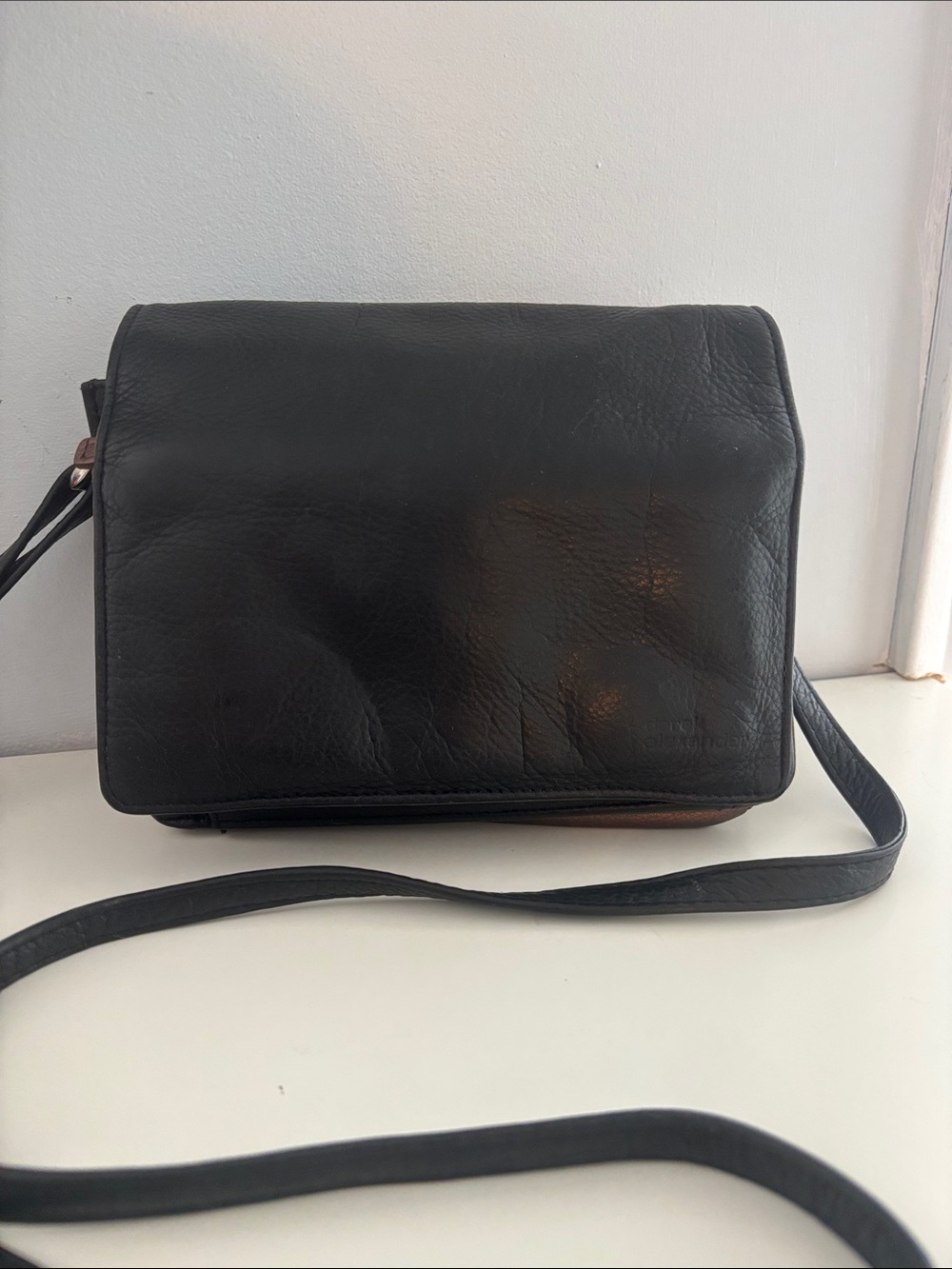 Everyday Black Leather Crossbody Bag for Women by Derek Alexander
